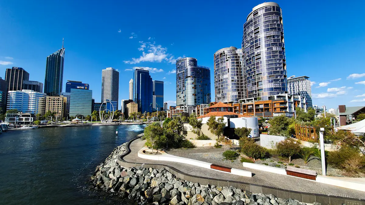 Perth skyline from the river