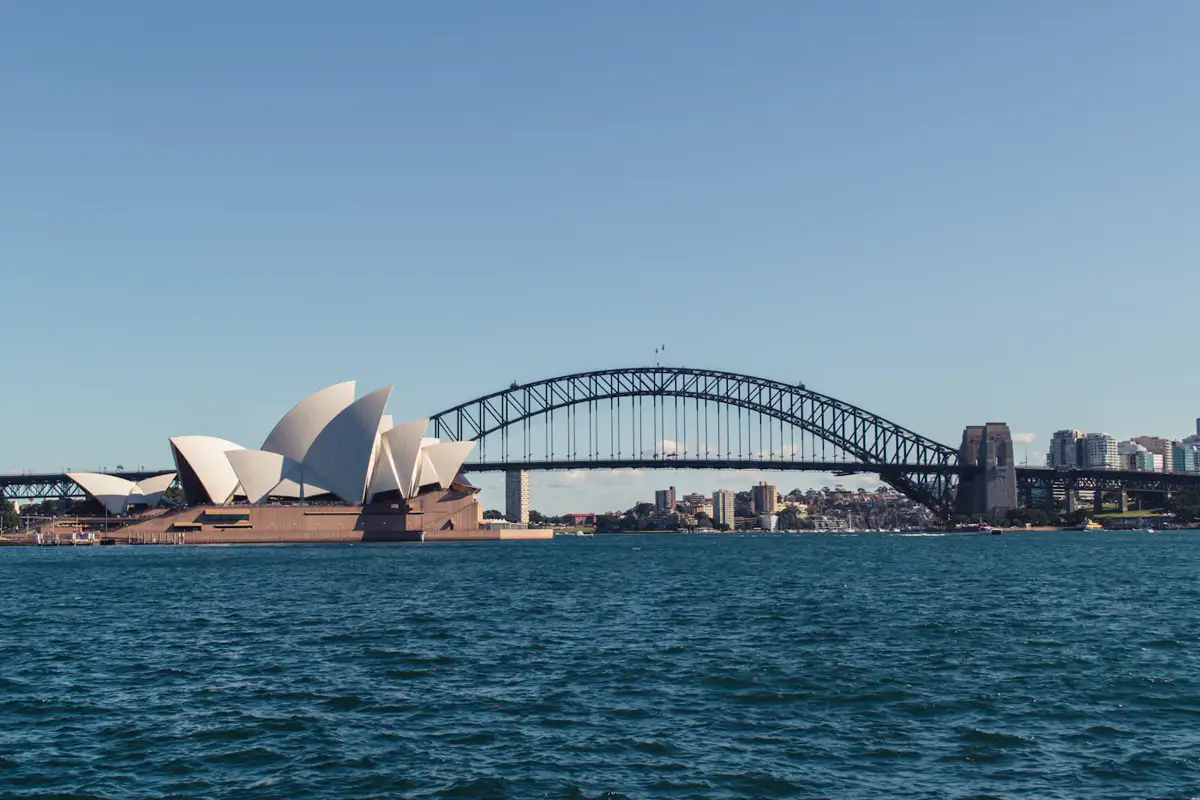 Sydney Opera House and Harbour Bridge across the water